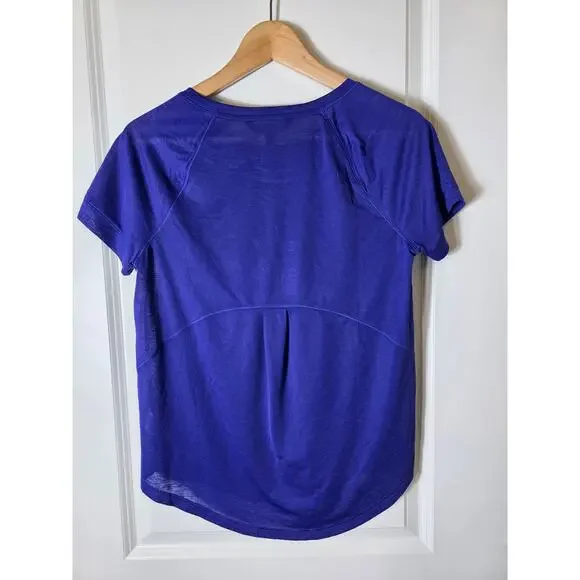 ATHLETA Vapor T-Shirt Royal Blue Active Sporty Sheer Short Sleeve SZ S - Picture 2 of 8